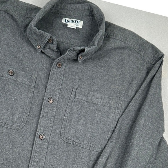 Duluth Trading Co Other - Duluth Trading Co Flannel Shirt Mens XL Gray Relaxed Fit Button Down 100% Cotton